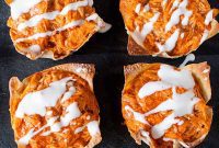 Crispy Buffalo Chicken Wonton Bites