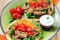Easy Slow Cooker Mexican Chicken Tostadas