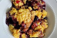 Easy Crockpot Lemon Blueberry Dump Cake Recipe