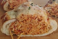Ultimate Spaghetti Stuffed Garlic Bread