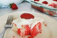 Irresistible Strawberry Poke Cake