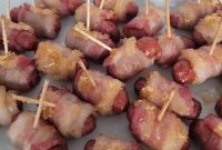 Sweet and Salty Brown Sugar Bacon Wrapped Smokies