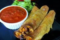 Crispy Corn and Black Bean Baked Taquitos