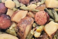 Easy Crockpot Kielbasa, Potatoes, and Green Beans