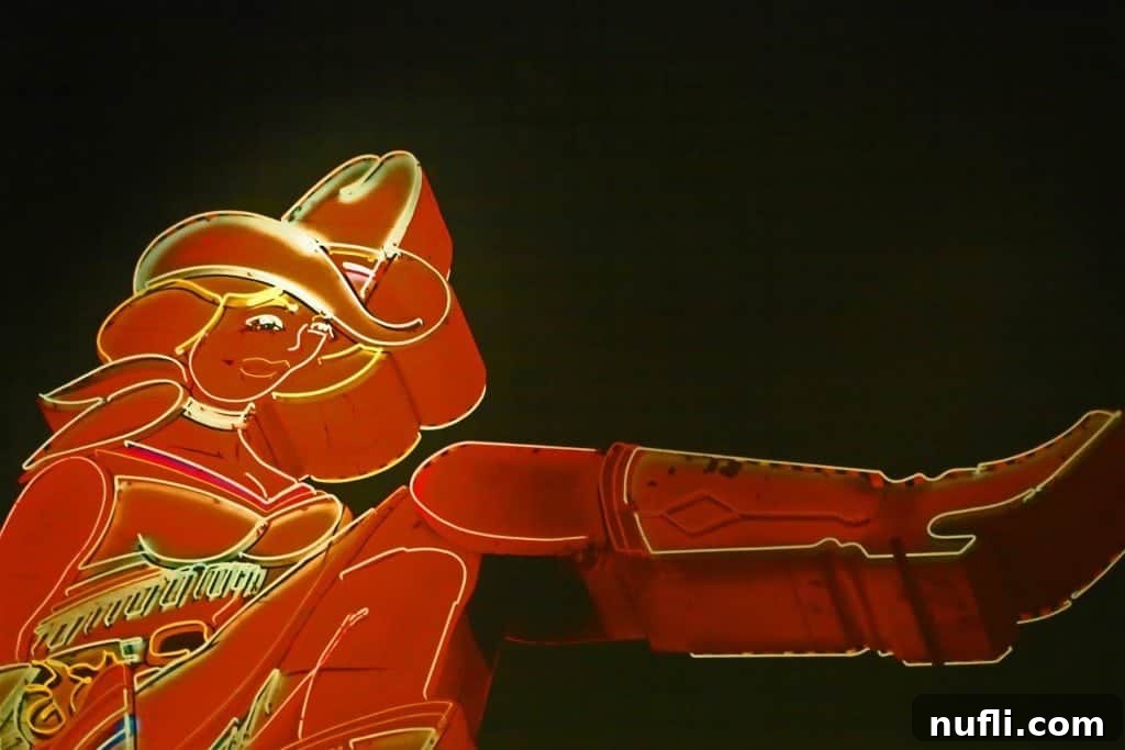 Cowgirl Sign - Classic Vegas neon art with a vibrant cowgirl figure