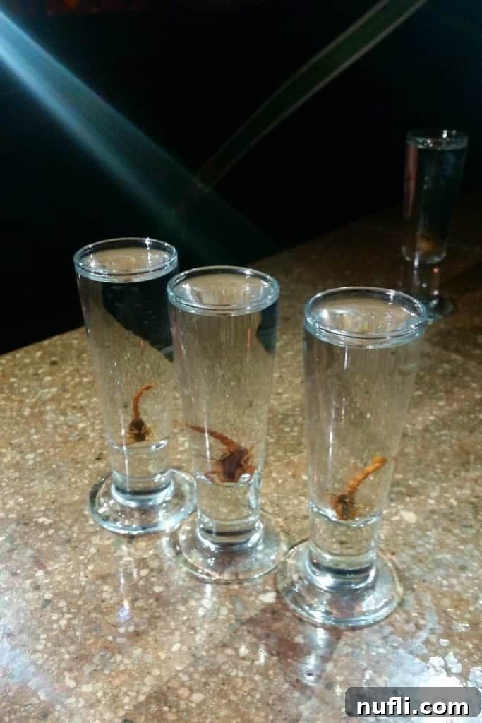 Scorpion Shots at Nacho Daddy Las Vegas - Unique culinary adventure with a tequila shot and scorpion