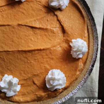 No-Bake Pumpkin Butterscotch Pie in a pie pan