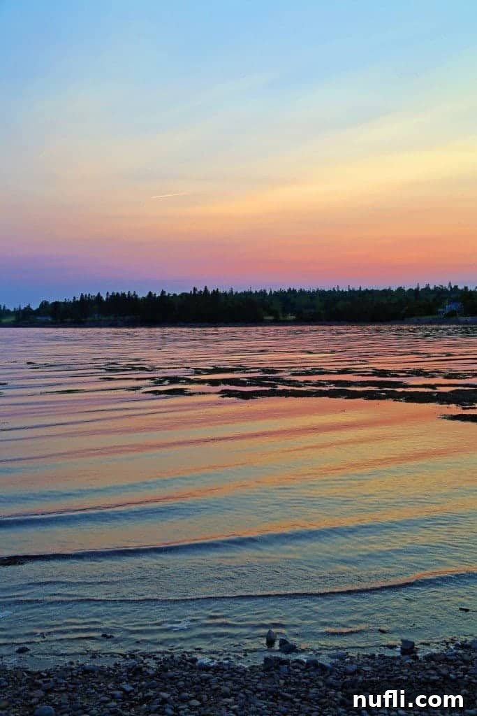 Saint Andrews by the Seas sunset over the water
