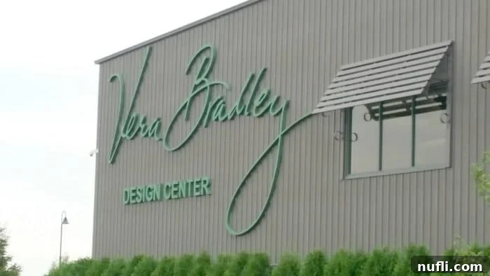 Vera Bradley Design Center on the side of a buildilng 