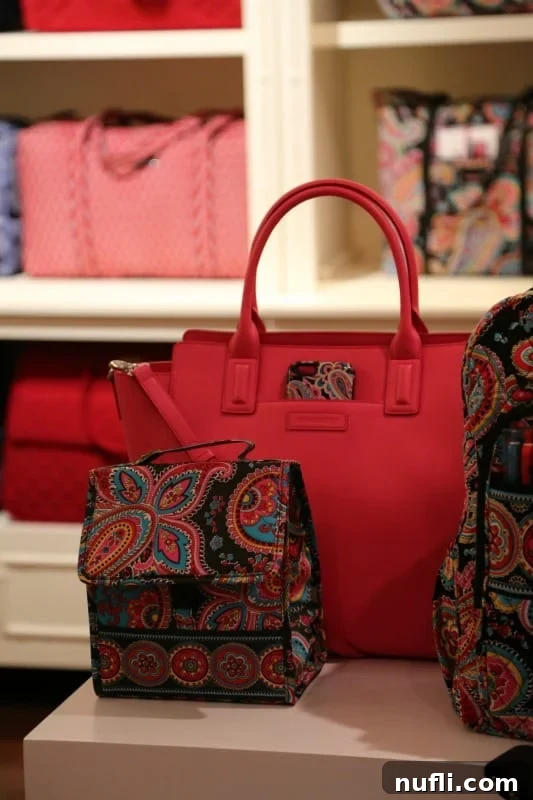 Vera Bradley bags on display 