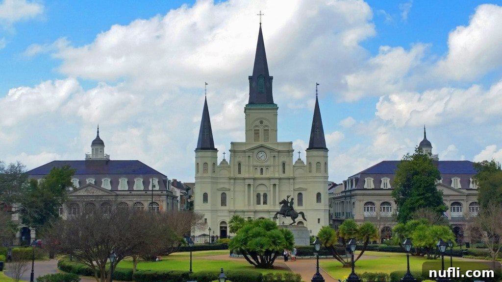 Jackson Square New Orleans LA - Historic landmark in the heart of the French Quarter, vibrant and full of life.