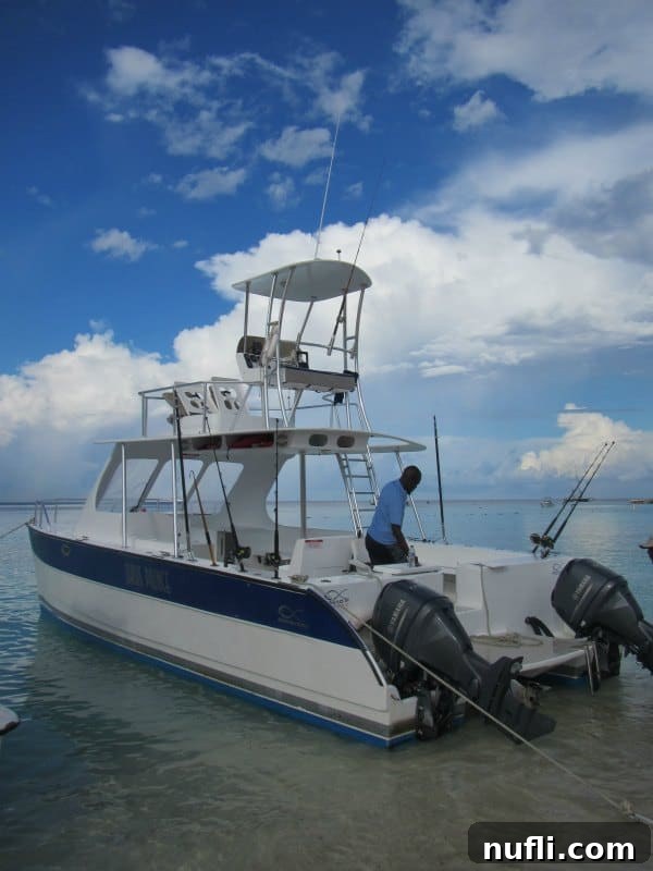 Grand Turk Deep Sea Fishing: Hooking Adventure, Landing Joy 2 fishing boat with a person on it