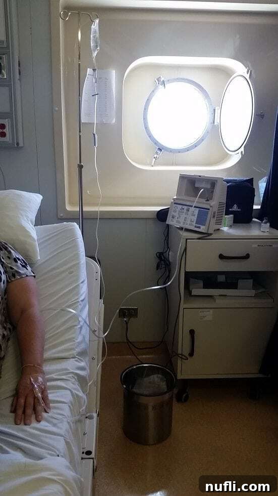 Tammilee in bed with an IV