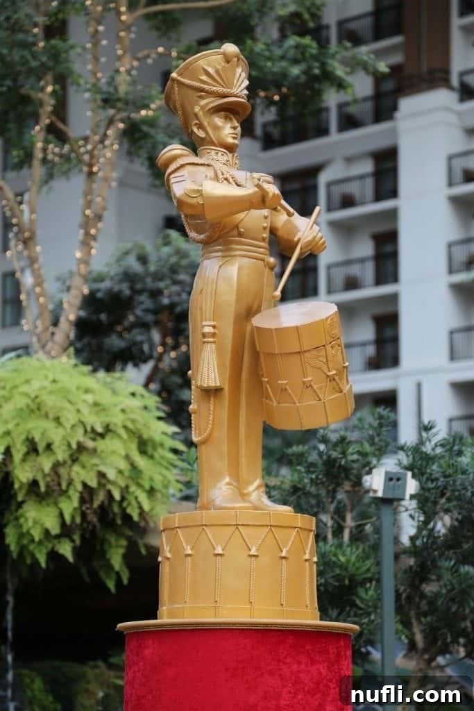A detailed Drummer Boy decoration adds to the festive atmosphere at the Gaylord Texan.