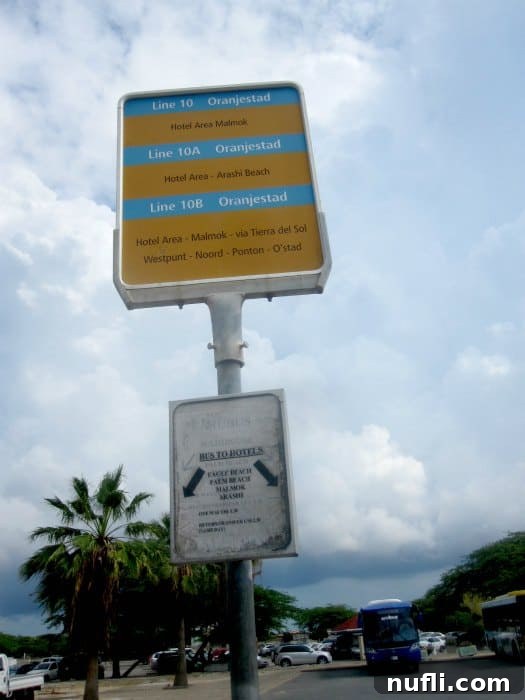 Aruba Cruise Highlights 6 Aruba bus stop sign