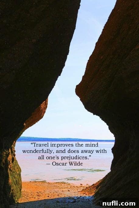 Diverse collection of 50 travel quotes suitable for Instagram, scrapbooking, and journaling. Themes include wanderlust, adventure, inspiration, beauty, love, family, global travel, tattoo ideas, motivation, and the travel lifestyle.