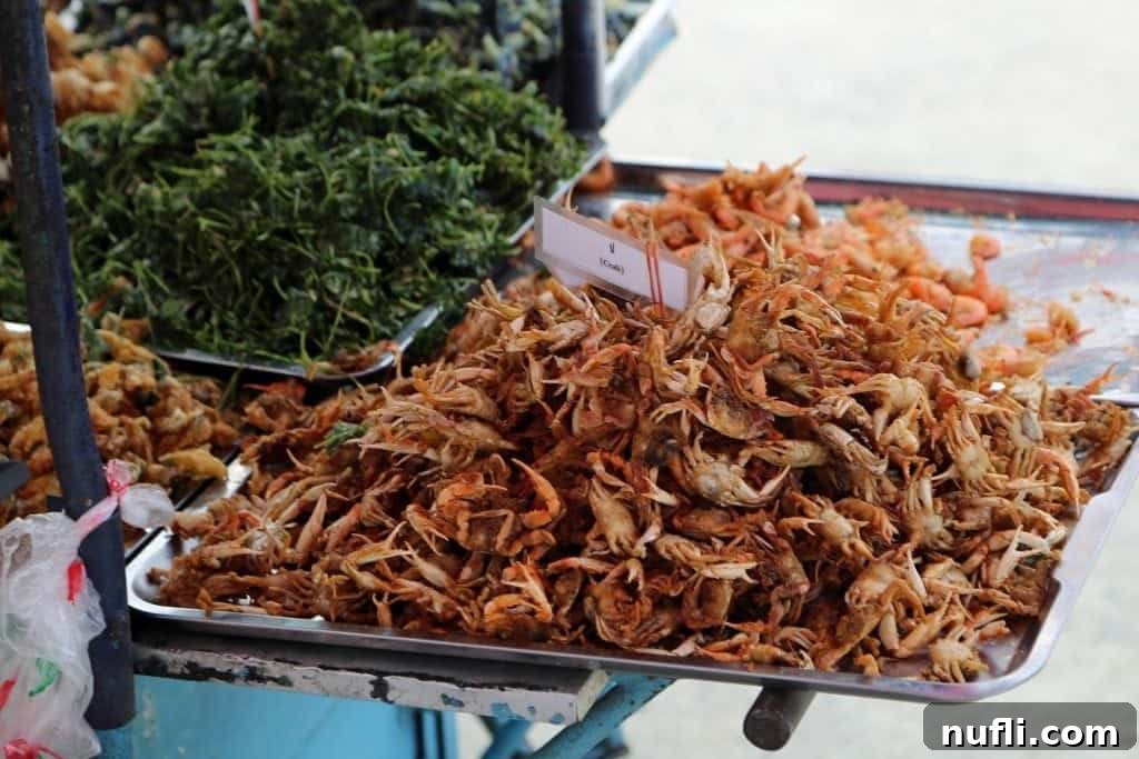 Delicious Thai food ready for serving at the Sunday Market in Ko Kret, Thailand