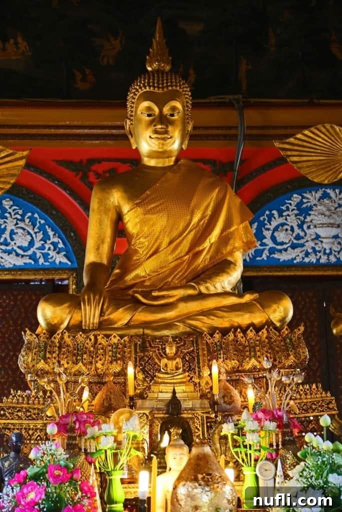 Serene Buddha statue at the Sunday Market, Ko Kret
