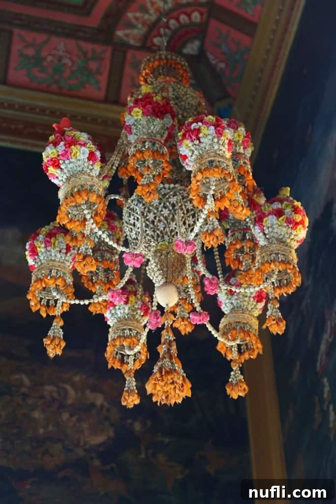 Decorative chandelier hanging at the Sunday Market, Ko Kret
