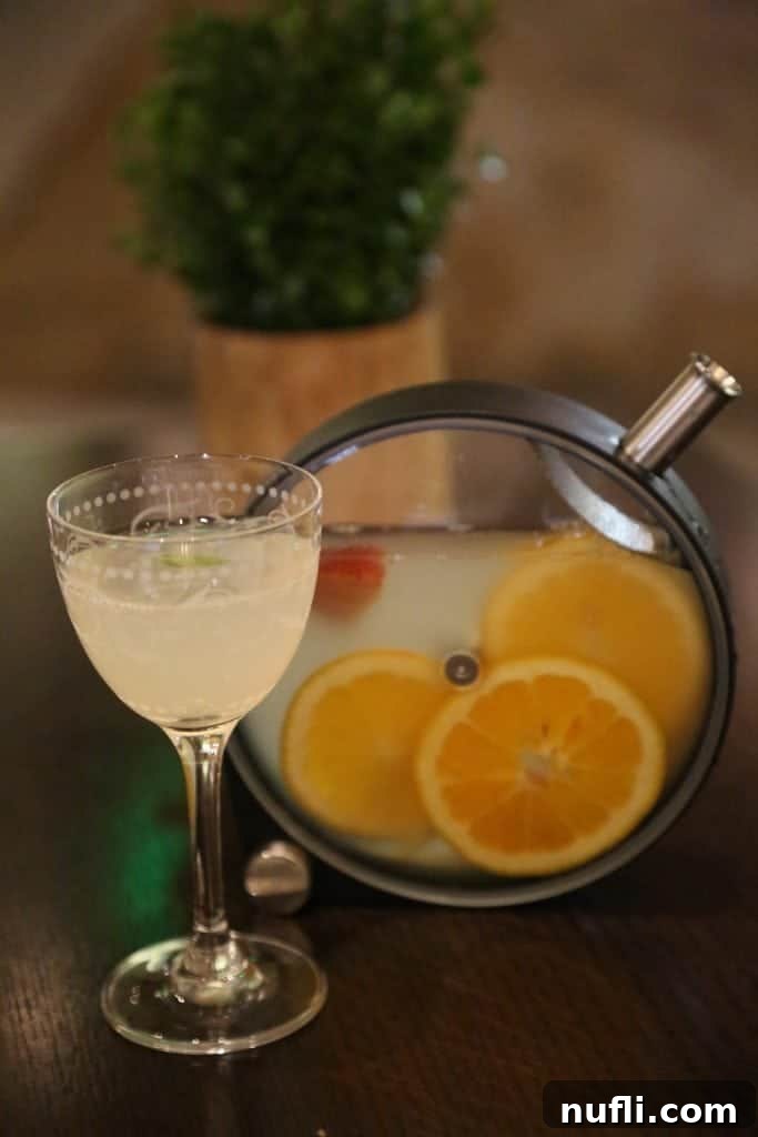 Lemongrass drink at Harvest at Bellagio, a vibrant cocktail in an elegant glass