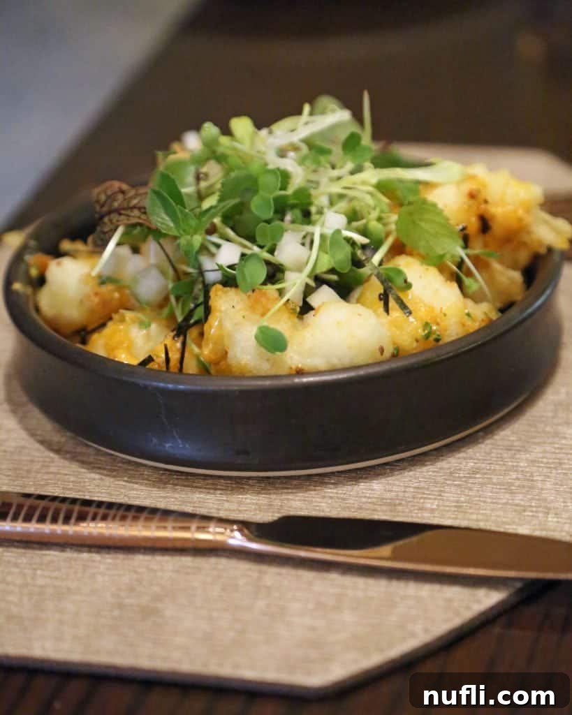 Plated shrimp dish at Harvest Bellagio