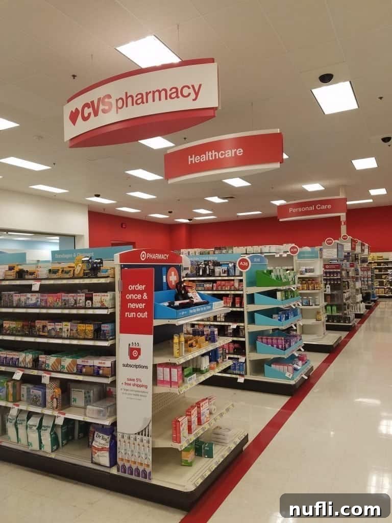 CVS Pharmacy inside Target store entrance, showcasing the seamless integration.