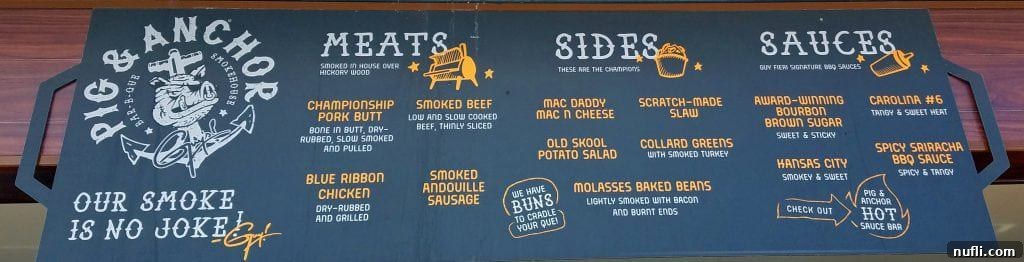 Pig and Anchor Menu on Carnival Magic