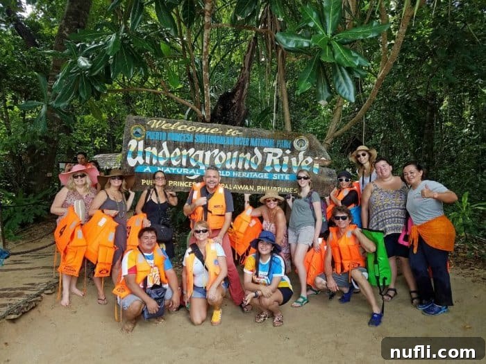 PGroup in front of Puerto Princesa Underground River Sign 
