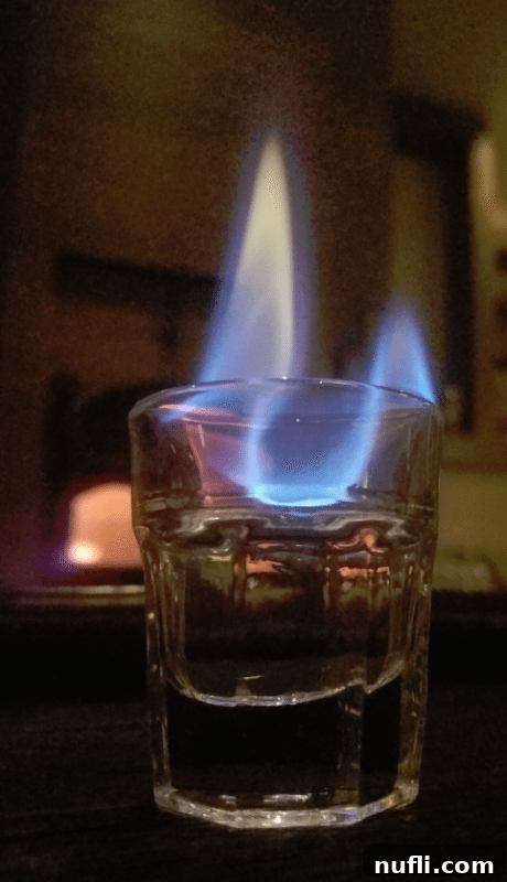 A unique fire shot experience in Jamaica, with a glass ablaze