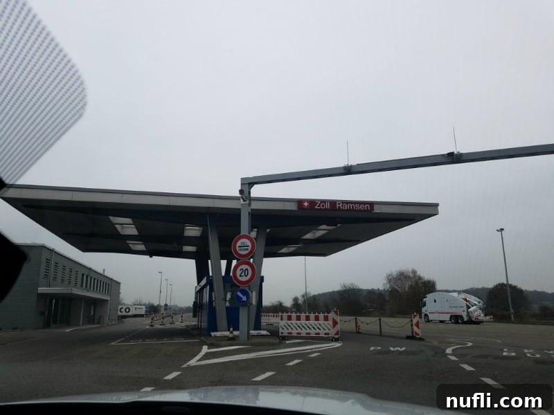 The Zoll Ramsen border crossing intersection, a point where countries meet.
