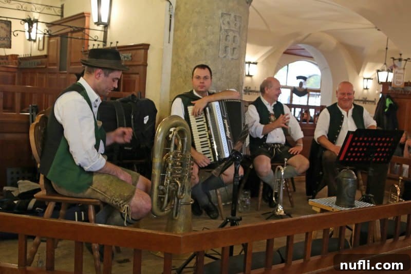 Munich Unveiled: A Viking River Cruise Adventure 7 German band with tuba, accordian and more sitting on a stage