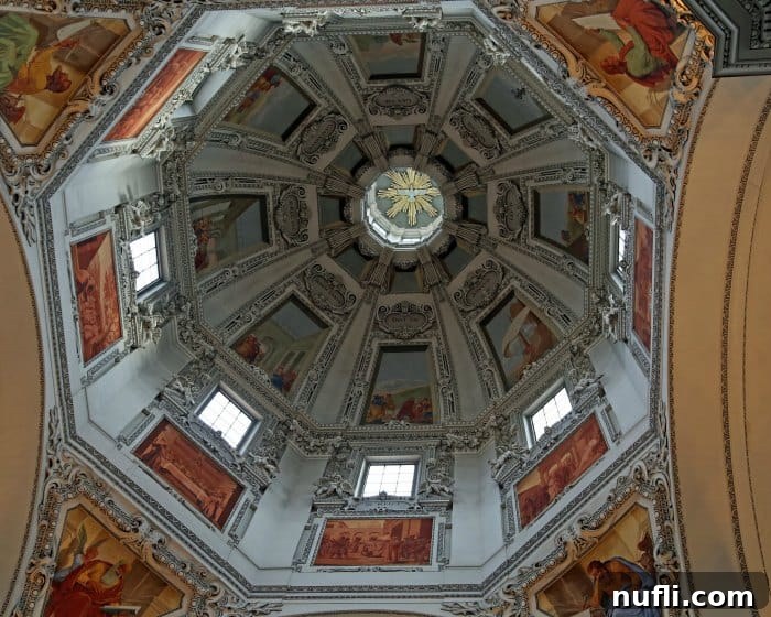 frescos inside the Salzburg cathedral dome