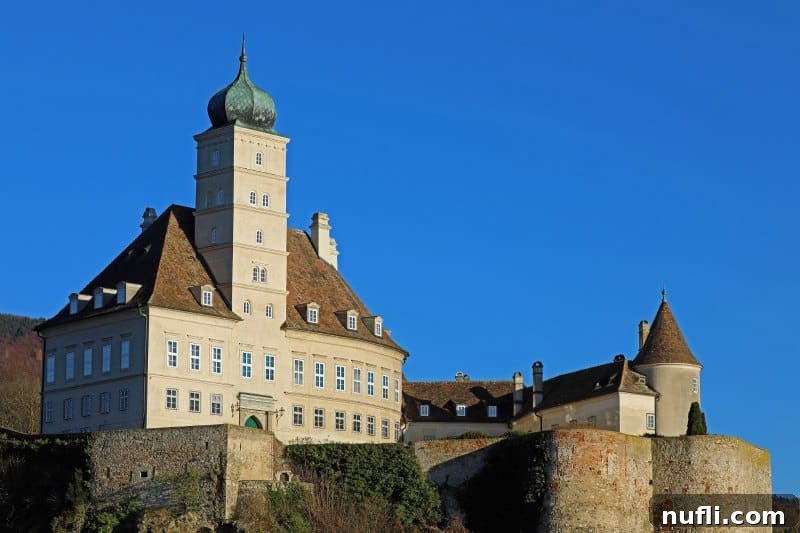 Cruising Austria's Wachau Valley with Viking 6 Historic building on a hillside overlooking the Danube, a classic scene in the Wachau Valley