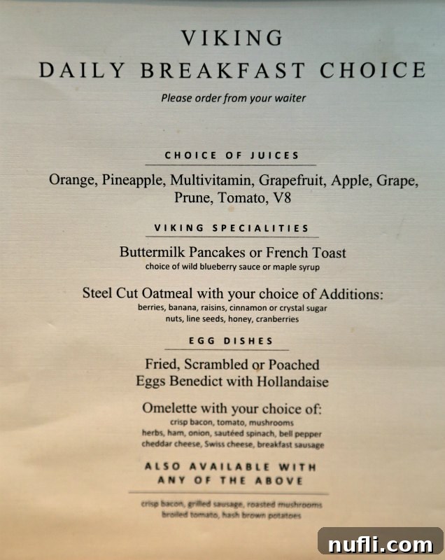 The Viking Vili River Cruise Ship: An Inside Look 13 Viking Vili breakfast menu