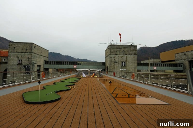 Discover the Viking Vili River Cruise Ship 17 Viking Vili upper deck with shuffleboard and putt putt golf