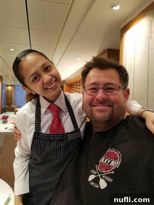 The Viking Vili River Cruise Ship: An Inside Look 19 John with a waitress