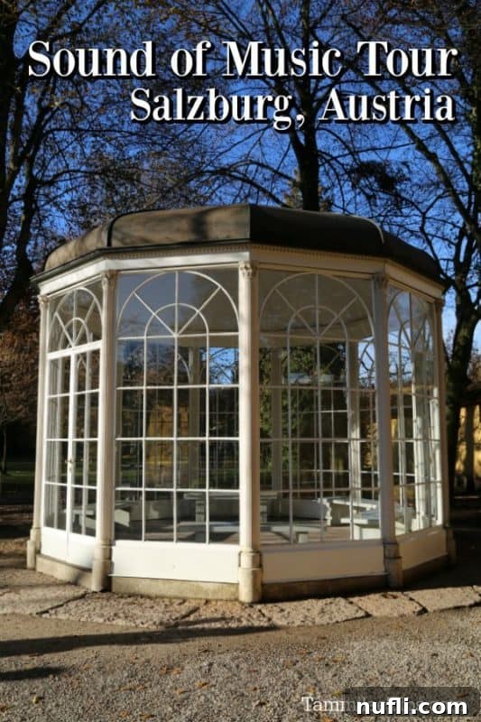 Sound of Music Tour Salzburg Austria over the gazebo from the movie 