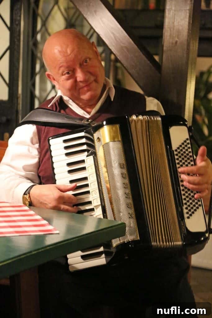 Man playing an accordian 