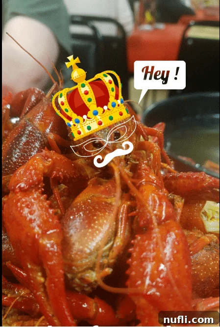 Crawfish wearing a crown 