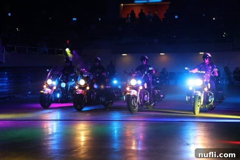 Four police motorcycles 