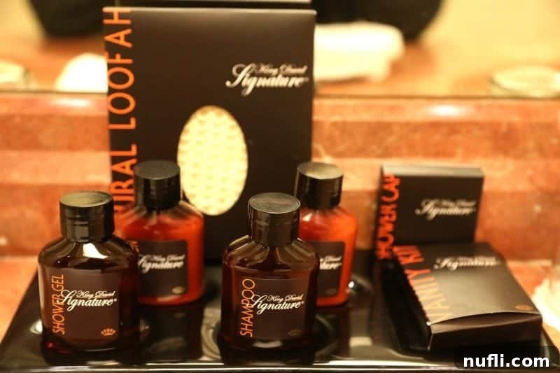 King david signature toiletries on a tray 