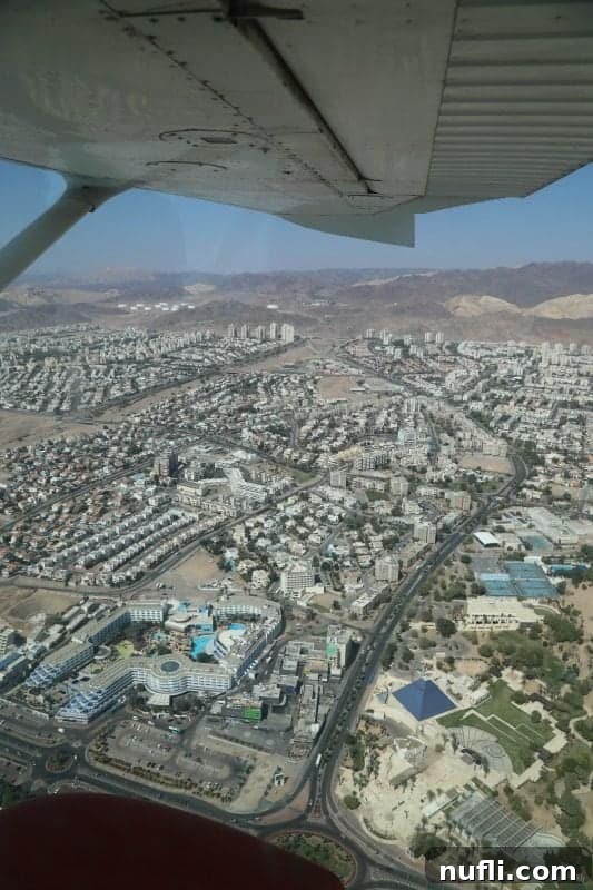 Looking over Eilat from a plane