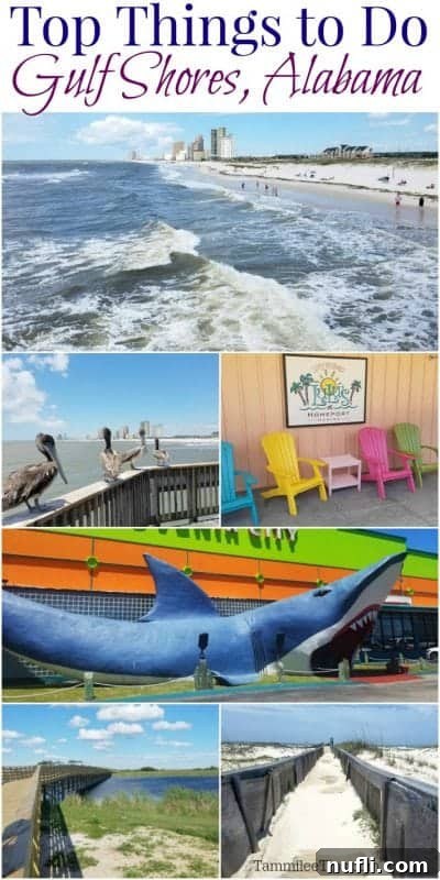 Best Things to Do in Orange Beach and Gulf Shores Alabama 3 A vibrant collage of photos showcasing the top attractions and activities in Gulf Shores, Alabama, from sunny beaches to local landmarks.