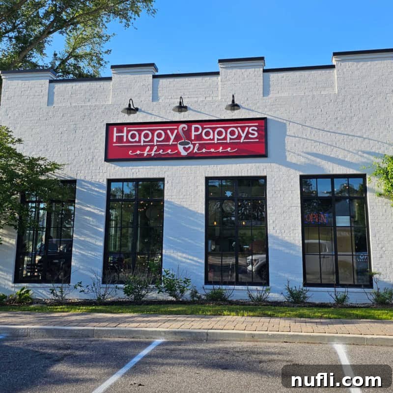 Orange Beach and Gulf Shores Must Try Restaurants 24 Happy Pappy's coffee house entrance sign