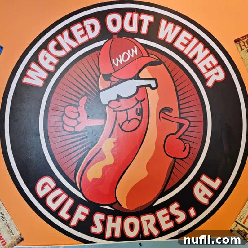 Orange Beach and Gulf Shores Must Try Restaurants 25 Wacked out Weiner Gulf Shores sign with a hot dog wearing a red hat