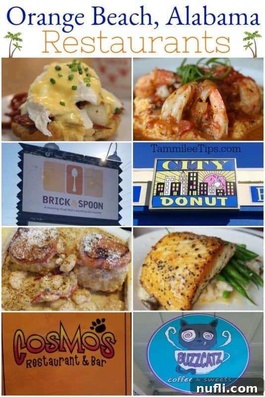 Orange Beach and Gulf Shores Must Try Restaurants 27 Orange Beach Restaurants with a collage of restaurant images