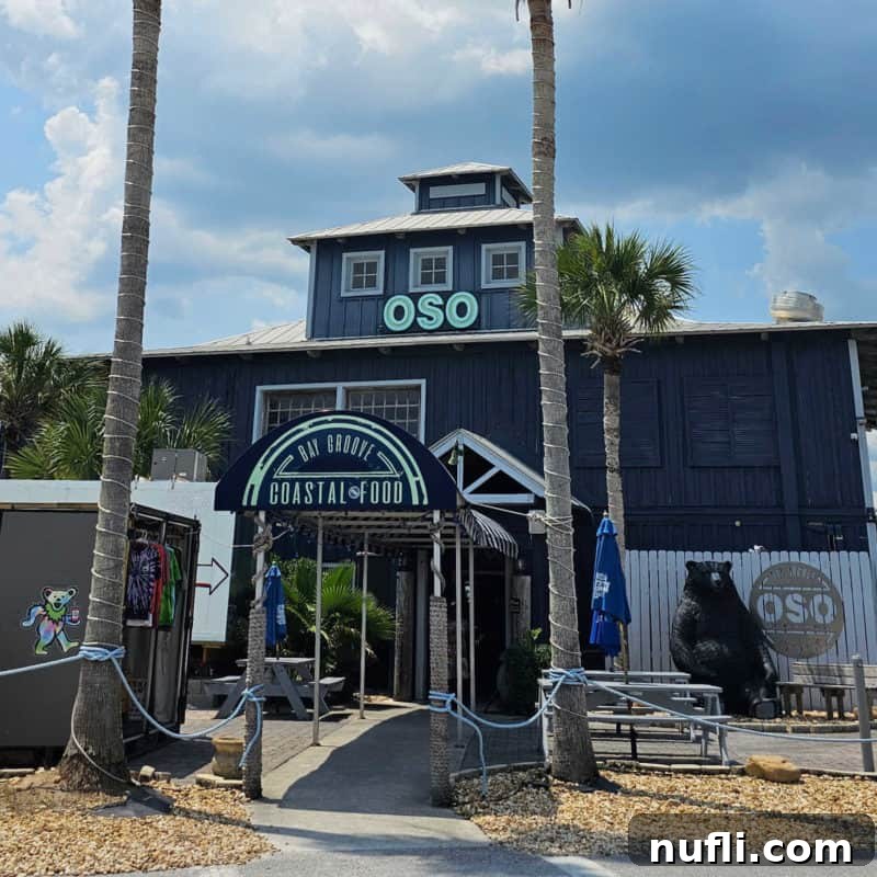 Orange Beach and Gulf Shores Must Try Restaurants 32 OSO at Bear Point entrance with a bear status
