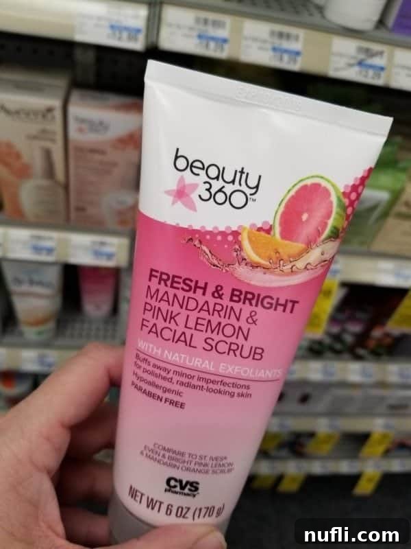 Beyond Prescriptions: Amazing Gifts and Stocking Stuffers at CVS 37 A mandarin pink lemon facial scrub, providing an invigorating exfoliation and a refreshing scent.