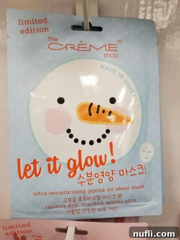 Beyond Prescriptions: Amazing Gifts and Stocking Stuffers at CVS 5 A close-up of The Crème Shop's adorable snowman-themed face mask, a fun and festive beauty treat.