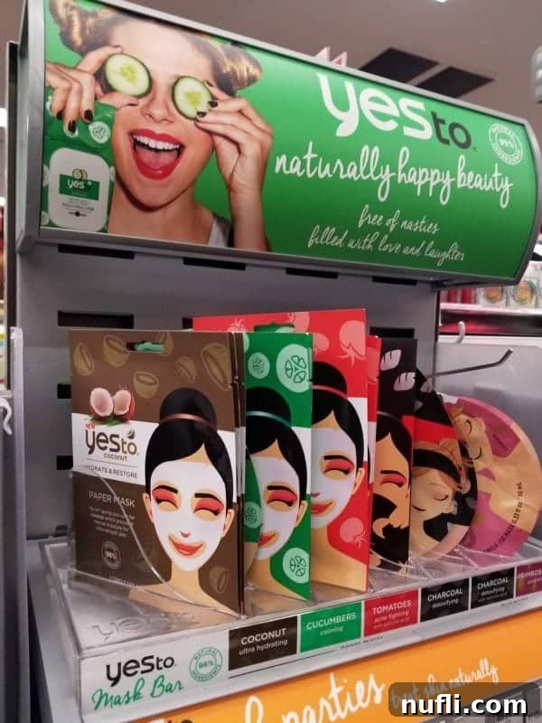 Beyond Prescriptions: Amazing Gifts and Stocking Stuffers at CVS 7 A vibrant 'Yes To' beauty product display at CVS, showcasing natural and effective skincare options.